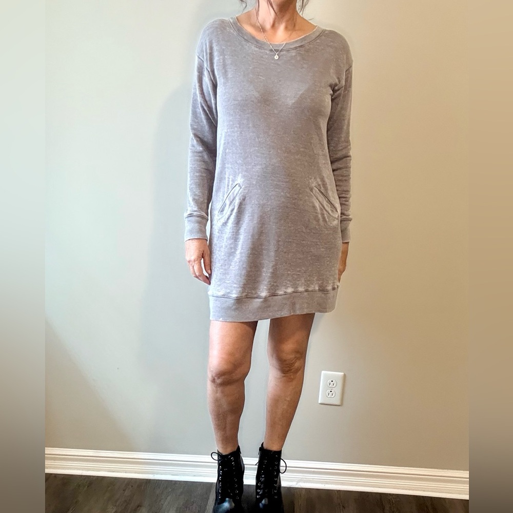 Allen Allen Heather Gray Mini Dress